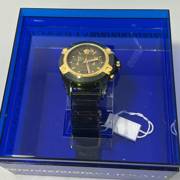 Versace VEZ7 Icon Active Chrono green gold black Silicone Men's Watch